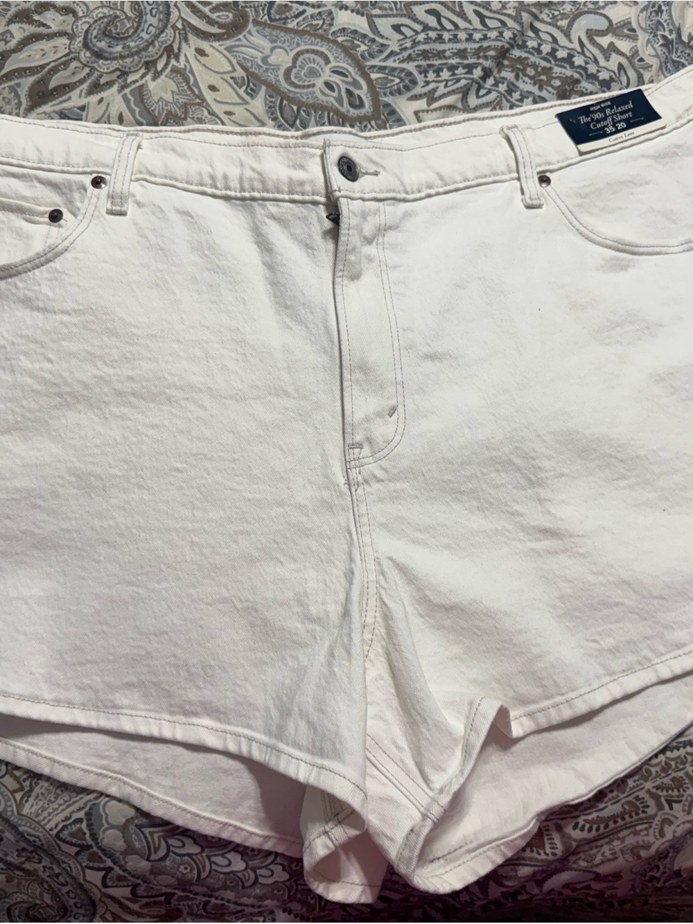 White High-Rise Denim Women’s Shorts